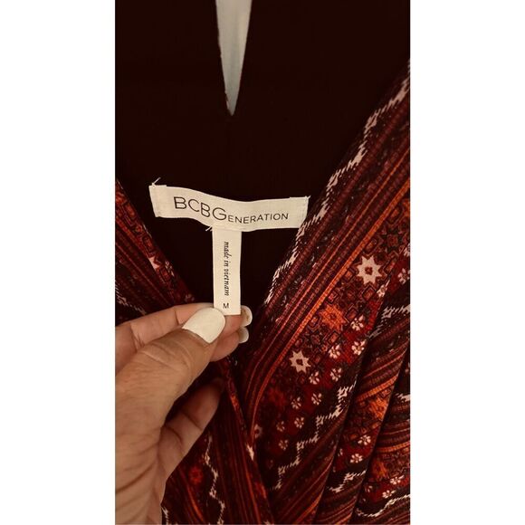 BCBGeneration Brown Floral Maxi Dress Size M - Picture 5 of 8